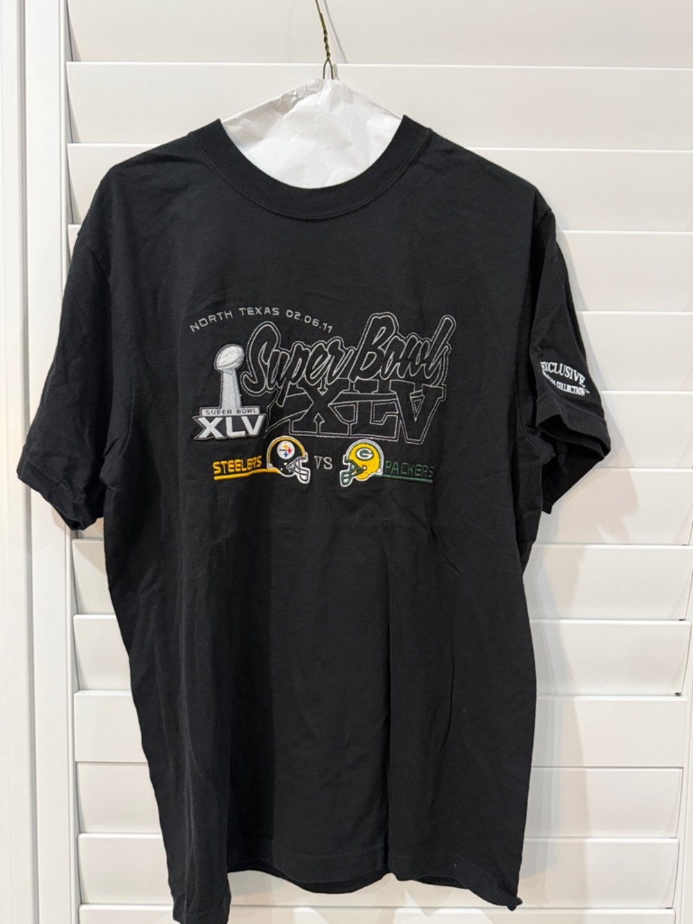 Super Bowl XLV Black Graphic Tee - Steelers vs. Packers-L